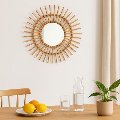 Imagen 2 del producto Espejo Decorativo Redondo Jane de Ratan 58 cm Atmosphera