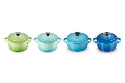 Set 4 Mini Cocotte Verde/Azul10 Le creuset