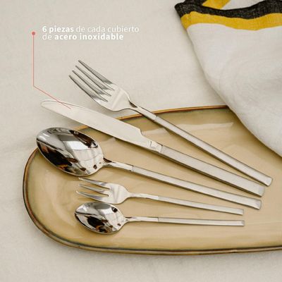 Imagen 2 del producto Set de Cuchillería 30 pcs Cubiertos Acero Inoxidable Puglia