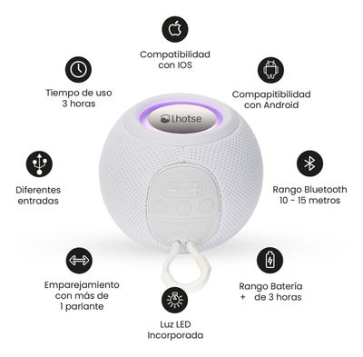 Imagen 2 del producto Parlante Portátil Bluetooth Lhotse Bounce White