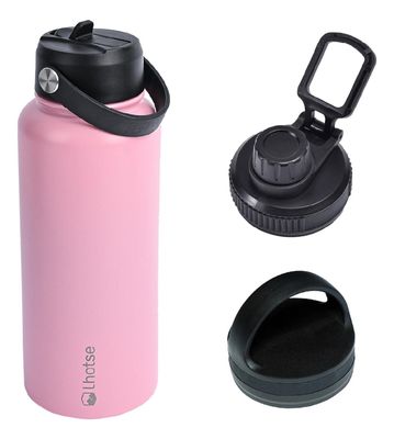 Botella Térmica Hydro Rosado 960ml + 2 Tapas Lhotse