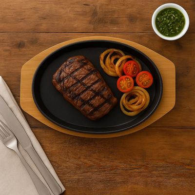 Imagen 2 del producto Fuente Hierro Fundido Con Bandeja Bambú 20x30 Cm Dangrill