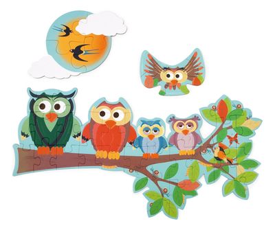Puzzle 39Pcs Doble Con Forma Buho Scratch Europe