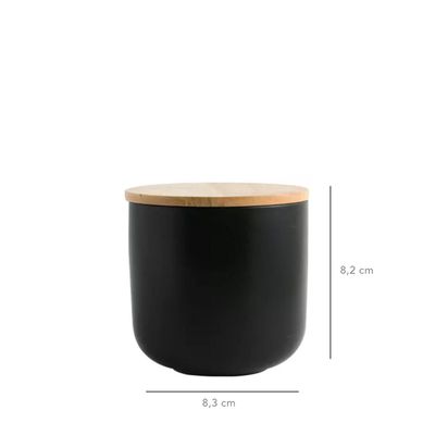 Imagen 2 del producto Set 3 Contenedores Cerámica Hermético Negro Simplit