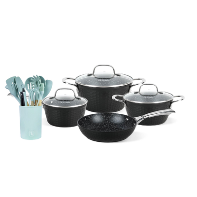 Batería Cocina Black Copper 7pzs + Set 12 Utensilios Calipso