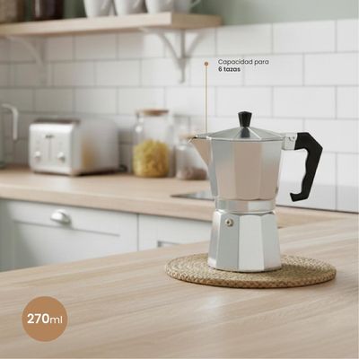 Imagen 2 del producto Cafetera Italiana Acero Inoxidable 6 Tazas Secret de Gourmet