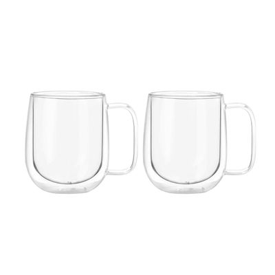 Set 2 Tazas Mug de Vidrio Doble Pared 300 ml Simplit