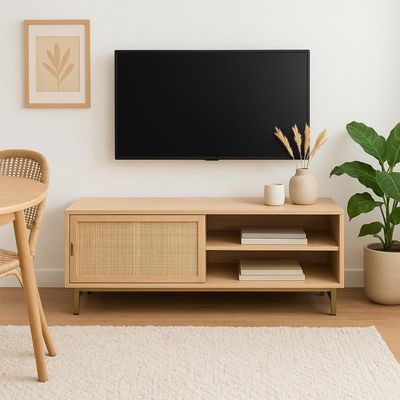 Imagen 2 del producto Rack para TV con Puerta de Junco Diseño Natural Atmosphera