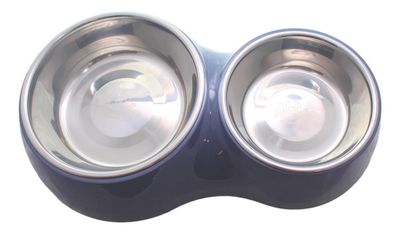 Plato Comida Agua Azul Marino Para Perro L Mascan