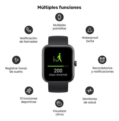 Imagen 2 del producto Reloj Smartwatch Lhotse Live 206 42mm Black