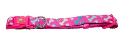 Collar Huesos Perro Xs Fucsia Mascan