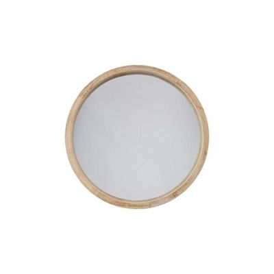 Espejo Redondo Olav 52 cm Marco de Madera Beige Atmosphera