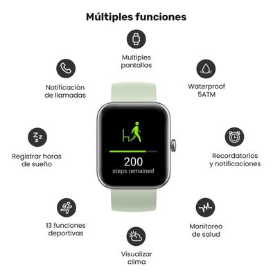 Imagen 2 del producto Reloj Smartwatch Lhotse Live 206 42mm Light Green