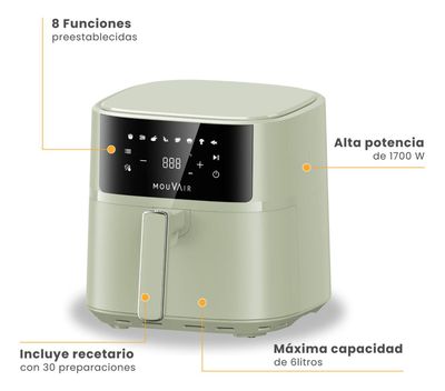 Imagen 2 del producto Freidora de Aire 6 L Verde Mouvair Fry