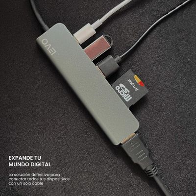 Imagen 2 del producto Hub USB-C Adaptador Multipuerto 6 en 1 Macbook Windows LEVO