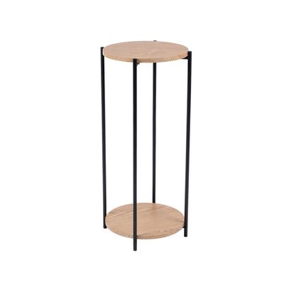 Mesa Auxiliar Redonda para Decoración Metal y MDF Day