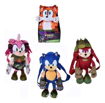 Peluche Mochila Sonic De 30 Cms