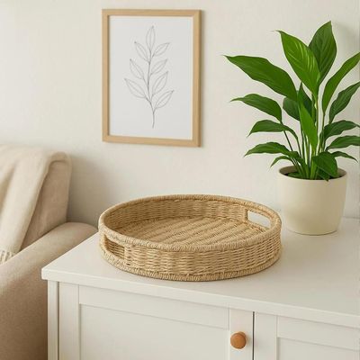 Imagen 2 del producto Bandeja Redonda Decorativa de Mimbre 40 cm 5Five