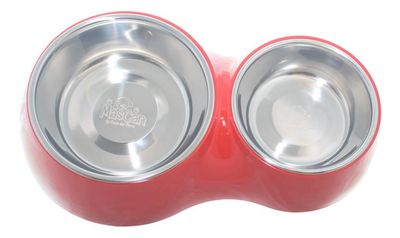 Plato Comida Agua Rojo Para Perro L Mascan