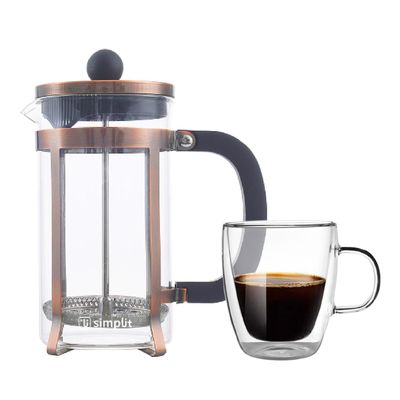 Imagen 1 del producto Pack Cafetera Francesa 600 ml + Taza Vidrio 350ml Simplit