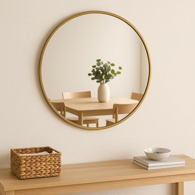 Imagen 2 del producto Espejo Redondo Alice 38 cm con Borde Dorado Atmosphera