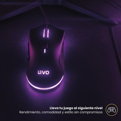 Imagen 2 del producto Mouse Gamer Inalambrico RGB NovaStrike Negro LEVO