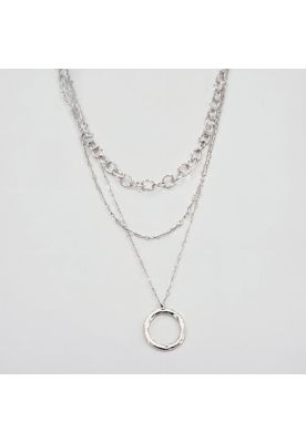 Collar Doble 19V69 Italia Plateado Mujer