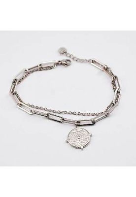Pulsera Doble 19v69 Plateado Mujer STB207