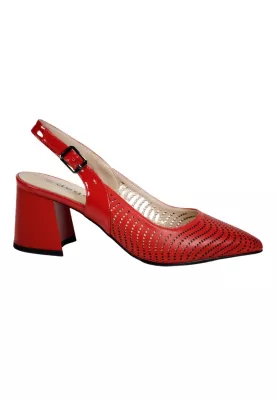 Sandalia Cuero Cecile Rojo