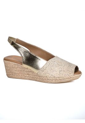 Sandalia Cuero Susanne Beige Dorado
