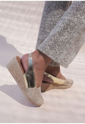 Sandalia Cuero Susanne Beige Dorado