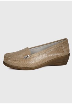 Mocasín Cuero Helen Beige