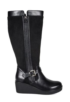 Bota Mujer Alfia Negro Ancho XL