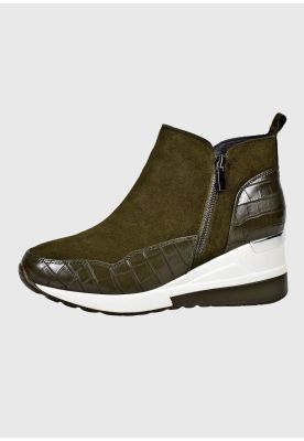 Botín Cuero Pedrina Verde