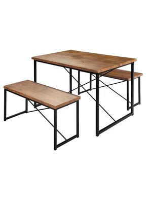 Imagen 1 del producto Comedor Idetex Village + 2 Bancas Ahorra Espacio Y Elegancia