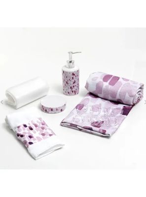 Set Cortina De Baño 6 Piezas Mashini