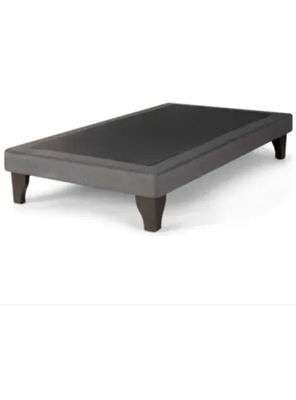 Base Cama Europea Gris Oscuro Felpa 1 Plaza 90X190