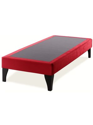 Base de Cama Europea 1 Plaza 90X200 Rojo Felpa