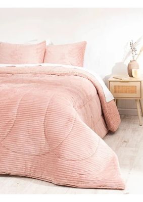 Plumón Mashini Coral Sherpa Super King. Rosado