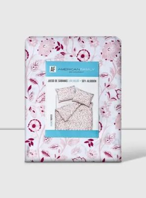 Imagen 2 del producto Sabanas 1.5 Plazas AF  Cannon 144 Hilos  Tropico Rosa