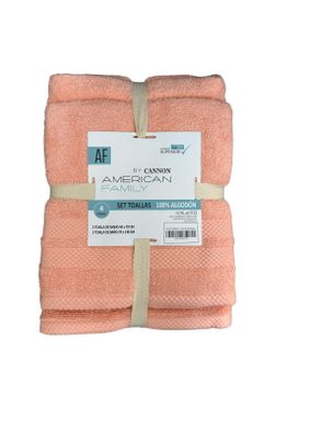 Juego De 4 Toallas Af Cannon De 400gr 2 De Baño + 2 De Mano. Damasco