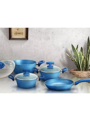 Imagen 1 del producto Set De Bateria De 7 Piezas San Remo New Antiadherente Marble Azul