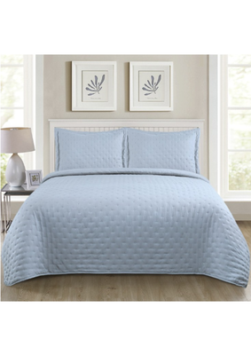 Quilt Roma King Illusions Temporada Primevera -verano  Celeste