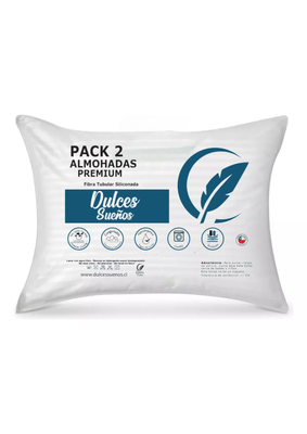 Almohadas Set De 2 Premium De 50x70 Cm Dulces Sueños