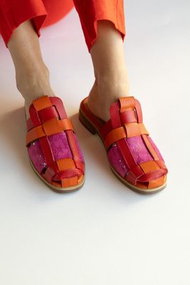 Babucha Mujer / Menfi Naranjo Rojo