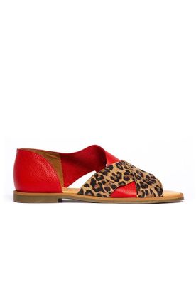 Sandalia Mujer / Socaire Leopardo Rojo