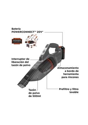 Imagen 2 del producto Aspiradora de Mano Inalámbrica Portátil 20V Black+Decker