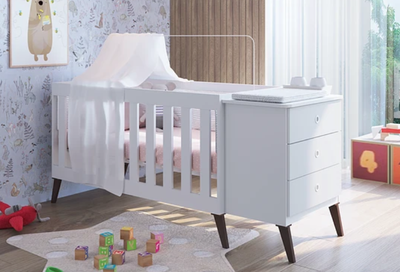 Imagen 2 del producto CUNA CON CAJONERA ENCANTO BLANCO