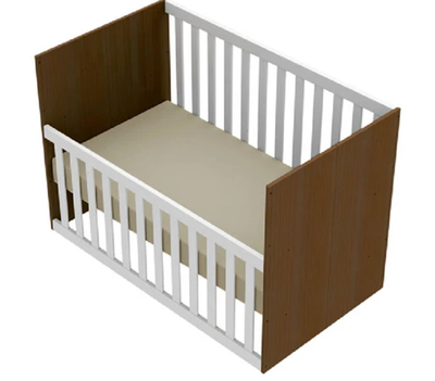 Imagen 2 del producto CUNA BLANCO CAFÉ GABI BARANDA AJUSTABLE