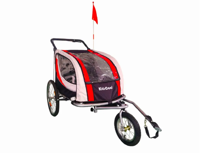 CARRITO JOGGER BABY TRAILER PARA 2 NIÑOS ROJO